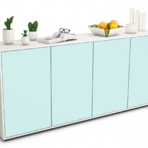Sideboard Elana | Korpus Weiß | Front in Mint | 180x79x35cm (BxHxT)