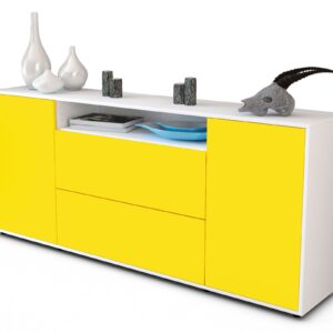 Sideboard Erina | Korpus Weiß | Front in Gelb | 180x79x35cm (BxHxT)