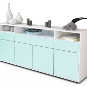 Sideboard Ezia | Korpus Weiß | Front in Mint | 180x79x35cm (BxHxT)