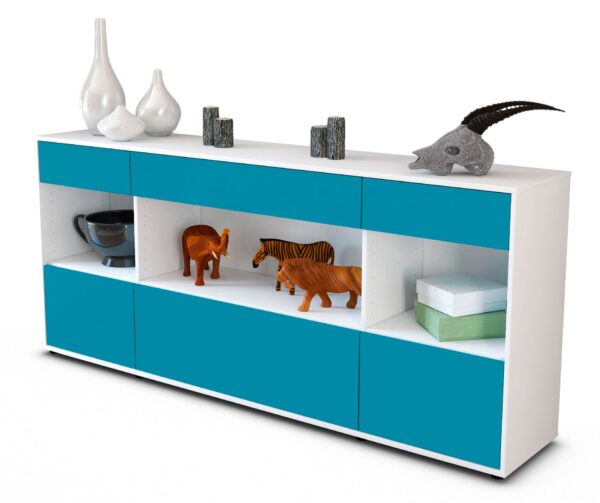 Sideboard Fabiana, Türkis (180x79x35cm)