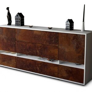 Sideboard Floriana | Korpus Weiß | Front in Rost Optik | 180x79x35cm (BxHxT)