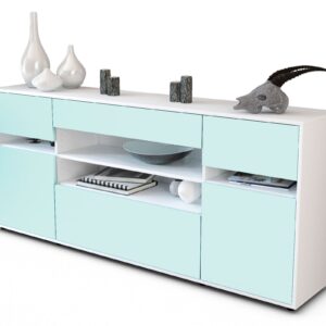 Sideboard Gina | Korpus Weiß | Front in Mint | 180x79x35cm (BxHxT)