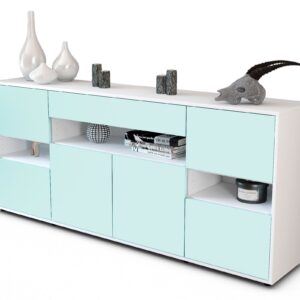 Sideboard Ginevra | Korpus Weiß | Front in Mint | 180x79x35cm (BxHxT)