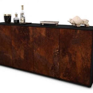 Sideboard Elana | Korpus Anthrazit | Front in Rost Optik | 180x79x35cm (BxHxT)