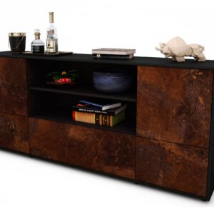 Sideboard Emanuela | Korpus Anthrazit | Front in Rost Optik | 180x79x35cm (BxHxT)