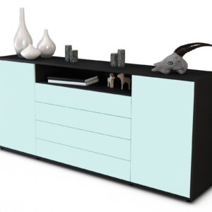 Sideboard Enzo | Korpus Anthrazit | Front in Mint | 180x79x35cm (BxHxT)
