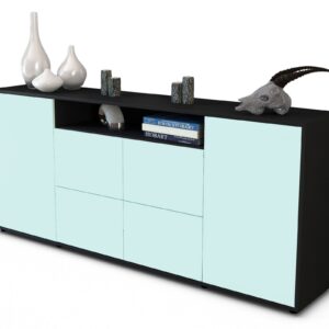 Sideboard Ephenia | Korpus Anthrazit | Front in Mint | 180x79x35cm (BxHxT)