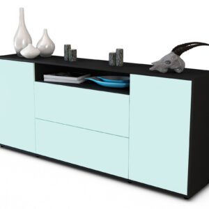 Sideboard Erina | Korpus Anthrazit | Front in Mint | 180x79x35cm (BxHxT)