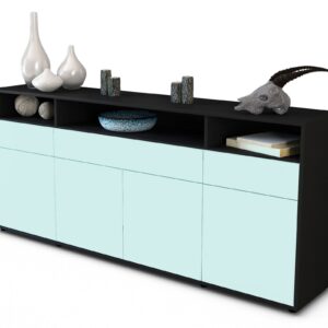 Sideboard Ezia | Korpus Anthrazit | Front in Mint | 180x79x35cm (BxHxT)