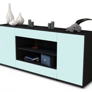 Sideboard Feli | Korpus Anthrazit | Front in Mint | 180x79x35cm (BxHxT)
