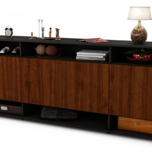 Sideboard Felia | Korpus Anthrazit | Front in Walnuss Holz Optik | 180x79x35cm (BxHxT)