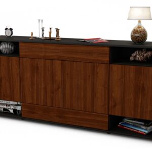 Sideboard Felicia | Korpus Anthrazit | Front in Walnuss Holz Optik | 180x79x35cm (BxHxT)
