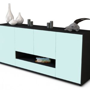Sideboard Felicitas | Korpus Anthrazit | Front in Mint | 180x79x35cm (BxHxT)