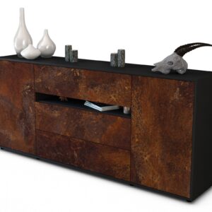 Sideboard Fernanda | Korpus Anthrazit | Front in Rost Optik | 180x79x35cm (BxHxT)