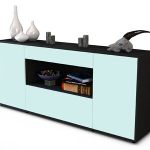 Sideboard Fiora | Korpus Anthrazit | Front in Mint | 180x79x35cm (BxHxT)