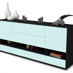 Sideboard Florentina | Korpus Anthrazit | Front in Mint | 180x79x35cm (BxHxT)