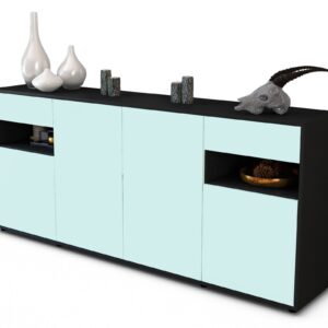 Sideboard Franca | Korpus Anthrazit | Front in Mint | 180x79x35cm (BxHxT)