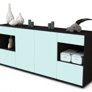 Sideboard Gabriella | Korpus Anthrazit | Front in Mint | 180x79x35cm (BxHxT)