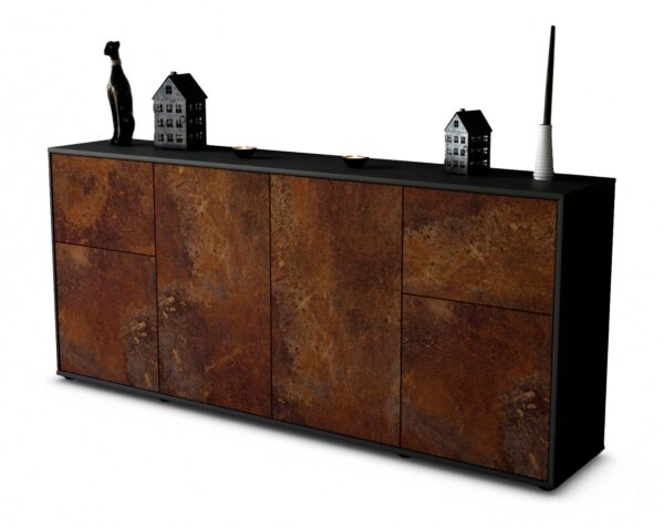 Sideboard Georgina | Korpus Anthrazit | Front in Rost Optik | 180x79x35cm (BxHxT)