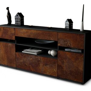 Sideboard Gina | Korpus Anthrazit | Front in Rost Optik | 180x79x35cm (BxHxT)