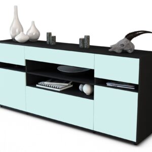 Sideboard Gina | Korpus Anthrazit | Front in Mint | 180x79x35cm (BxHxT)