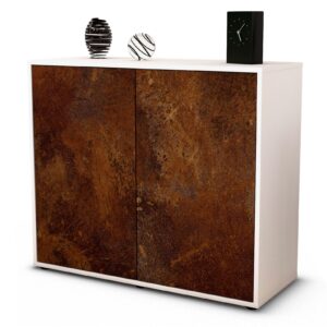 Sideboard Blanka | Korpus Weiß | Front in Rost Optik | 92x79x35cm (BxHxT)
