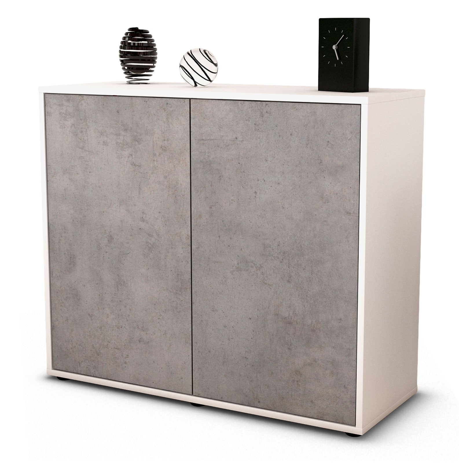 Sideboard Blanka | Korpus Weiß | Front in Beton Optik | 92x79x35cm (BxHxT) 1 Sideboard Blanka | Korpus Weiß | Front in Beton Optik | 92x79x35cm (BxHxT)