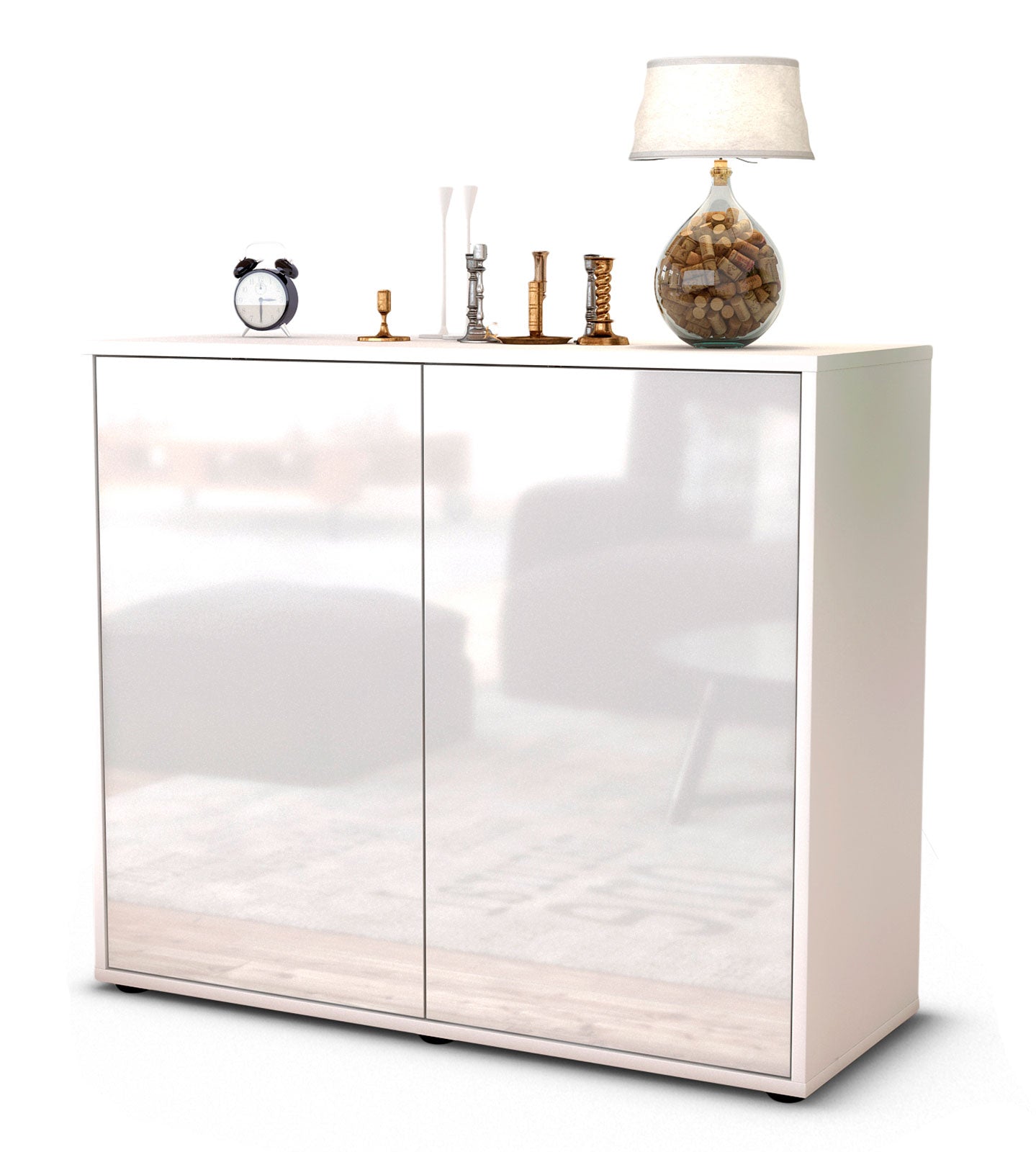 Sideboard Blanka | Korpus Weiß | Front in Hochglanz Weiß | 92x79x35cm (BxHxT) 1 Sideboard Blanka | Korpus Weiß | Front in Hochglanz Weiß | 92x79x35cm (BxHxT)