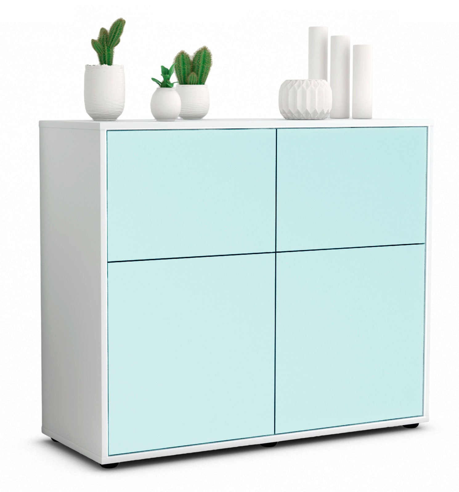 Sideboard Calliope | Korpus Weiß | Front in Mint | 92x79x35cm (BxHxT) 1 Sideboard Calliope | Korpus Weiß | Front in Mint | 92x79x35cm (BxHxT)