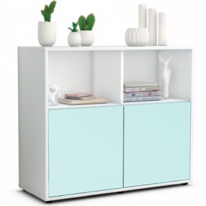 Sideboard Camilla | Korpus Weiß | Front in Mint | 92x79x35cm (BxHxT)