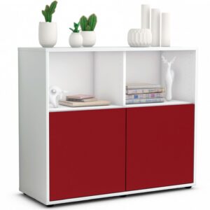 Sideboard Camilla | Korpus Weiß | Front in Bordeaux | 92x79x35cm (BxHxT)