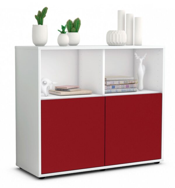 Sideboard Camilla | Korpus Weiß | Front in Bordeaux | 92x79x35cm (BxHxT)