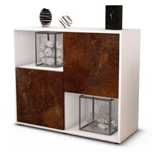 Sideboard Caralina | Korpus Weiß | Front in Rost Optik | 92x79x35cm (BxHxT)