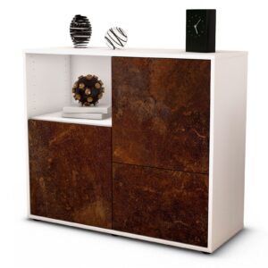 Sideboard Carina | Korpus Weiß | Front in Rost Optik | 92x79x35cm (BxHxT)