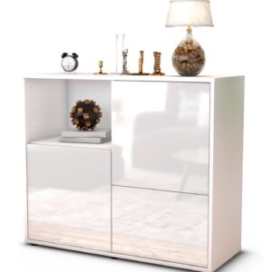 Sideboard Carina | Korpus Weiß | Front in Hochglanz Weiß | 92x79x35cm (BxHxT)