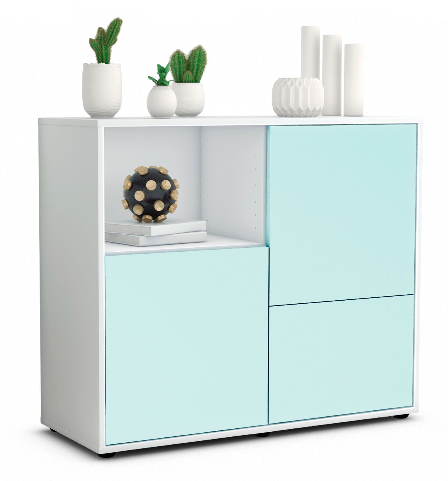 Sideboard Carina | Korpus Weiß | Front in Mint | 92x79x35cm (BxHxT) 1 Sideboard Carina | Korpus Weiß | Front in Mint | 92x79x35cm (BxHxT)