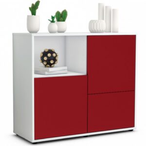 Sideboard Carina | Korpus Weiß | Front in Bordeaux | 92x79x35cm (BxHxT)