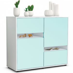 Sideboard Carlotta | Korpus Weiß | Front in Mint | 92x79x35cm (BxHxT)