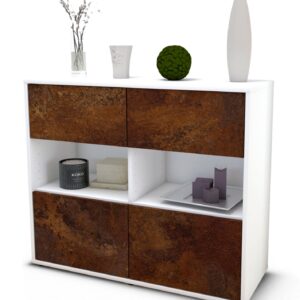 Sideboard Carmen | Korpus Weiß | Front in Rost Optik | 92x79x35cm (BxHxT)