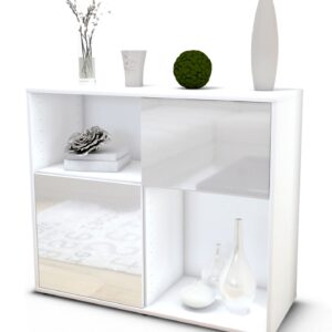 Sideboard Carola | Korpus Weiß | Front in Hochglanz Weiß | 92x79x35cm (BxHxT)