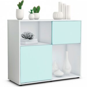 Sideboard Carola | Korpus Weiß | Front in Mint | 92x79x35cm (BxHxT)