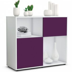 Sideboard Carola | Korpus Weiß | Front in Lila | 92x79x35cm (BxHxT)