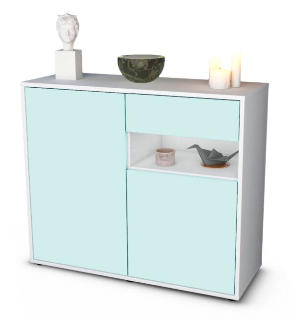 Sideboard Charlotta | Korpus Weiß | Front in Mint | 92x79x35cm (BxHxT)