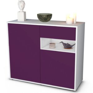 Sideboard Charlotta | Korpus Weiß | Front in Lila | 92x79x35cm (BxHxT)
