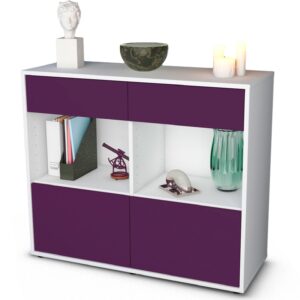 Sideboard Christina | Korpus Weiß | Front in Lila | 92x79x35cm (BxHxT)