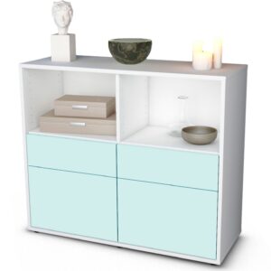 Sideboard Christine | Korpus Weiß | Front in Mint | 92x79x35cm (BxHxT)