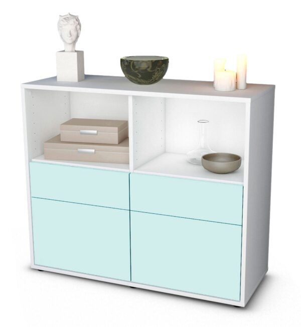 Sideboard Christine | Korpus Weiß | Front in Mint | 92x79x35cm (BxHxT)
