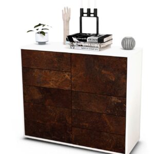 Sideboard Circe | Korpus Weiß | Front in Rost Optik | 92x79x35cm (BxHxT)