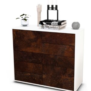Sideboard Clarissa | Korpus Weiß | Front in Rost Optik | 92x79x35cm (BxHxT)