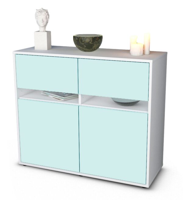 Sideboard Clea | Korpus Weiß | Front in Mint | 92x79x35cm (BxHxT)